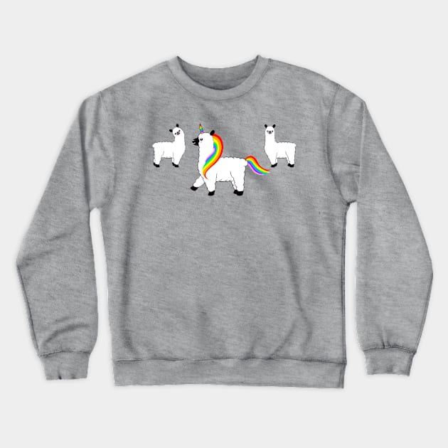 Llamas and Llamacorn Crewneck Sweatshirt by MelanieJeyakkumar